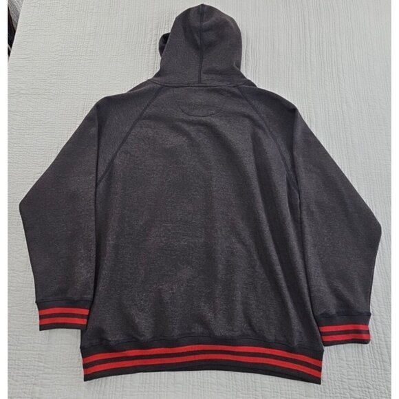 NWT Stitches Atlanta Braves MLB Men's X-Large V-Neck Hooded Grey Sweatshirt NEW - Picture 11 of 16